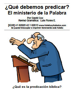 En ig039 ¿Qué debemos predicar? examinamos lo que debe ser el contenido del mensaje que dan los que predican. TEMAS: ¿Qué es la predicación bíblica?, La Sana Doctrina, La Buena Doctrina Produce Piedad, La Mala Doctrina y Predicación, La Reprensión Dura, Predicando para Entretener, y Predicando para el Provecho.